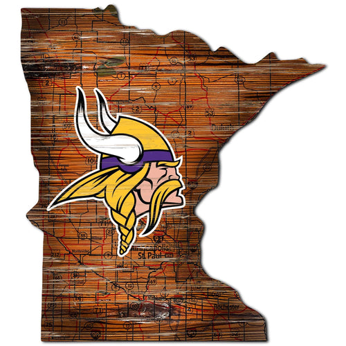 Minnesota Vikings 0894-Road Map Mini State 12in