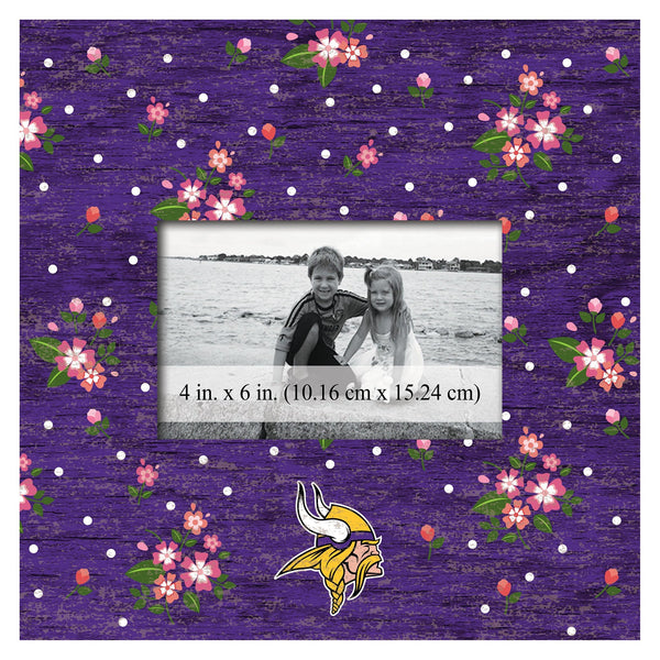 Minnesota Vikings 0965-Floral 10x10 Frame