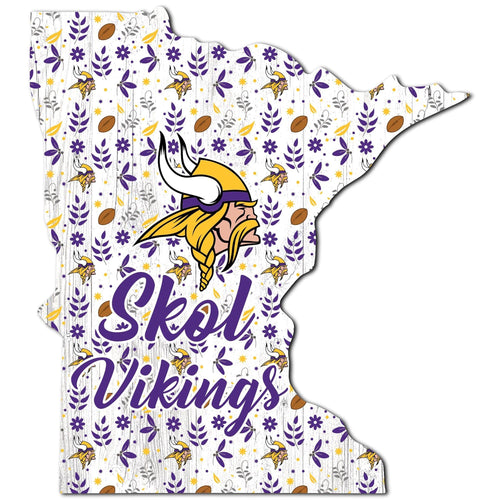 Minnesota Vikings 0974-Floral State - 12"