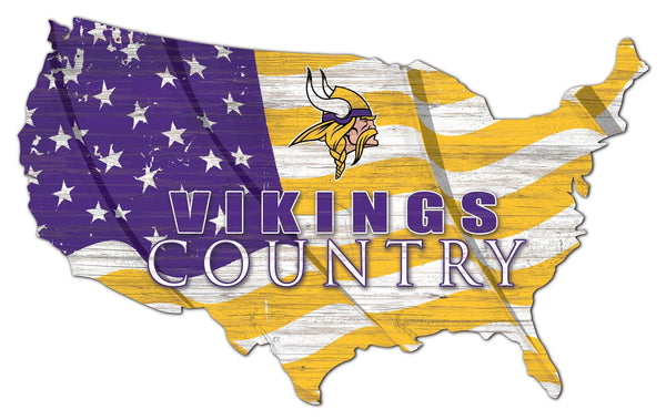 Minnesota Vikings 1001-USA Shape Flag Cutout