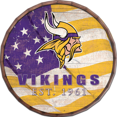 Minnesota Vikings 1002-Flag Barrel Top 16"