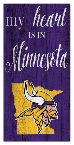 Minnesota Vikings 2029-6X12 My heart state sign