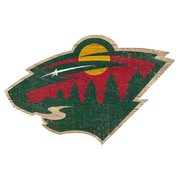 Minnesota Wild 0843-Distressed Logo Cutout 24in