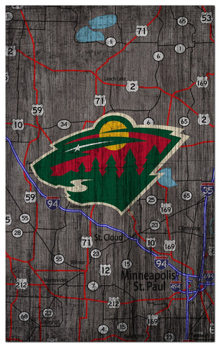 Minnesota Wild 0985-City Map 11x19