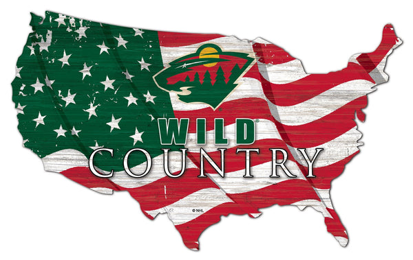 Minnesota Wild 1001-USA Shape Flag Cutout