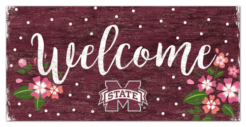 Mississippi State Bulldogs 0964-Welcome Floral 6x12