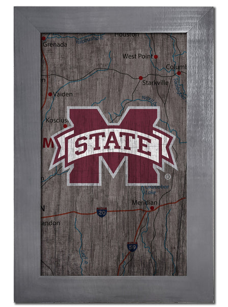 Mississippi State Bulldogs 0985-City Map 11x19