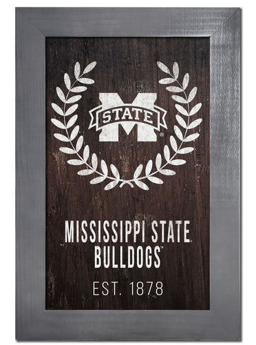Mississippi State Bulldogs 0986-Laurel Wreath 11x19