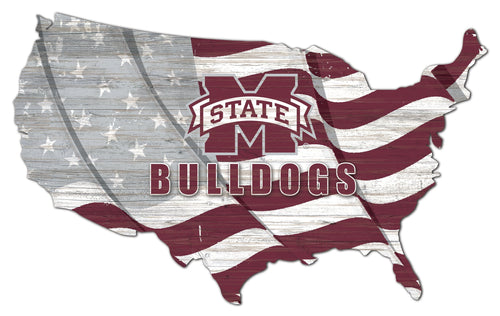Mississippi State Bulldogs 1001-USA Shape Flag Cutout