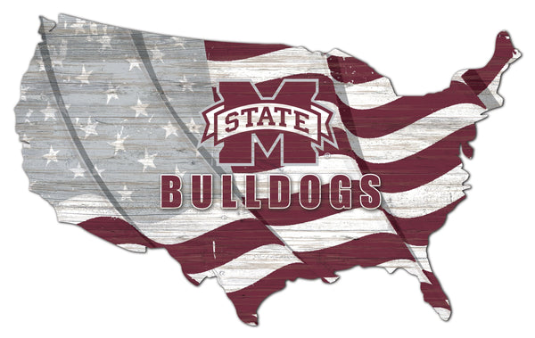 Mississippi State Bulldogs 1001-USA Shape Flag Cutout