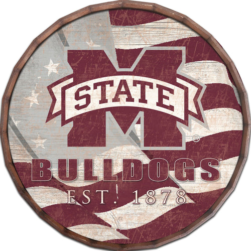 Mississippi State Bulldogs 1002-Flag Barrel Top 16"