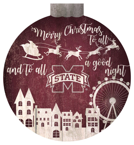 Mississippi State Bulldogs 1033-Christmas Village 12in Wall Art