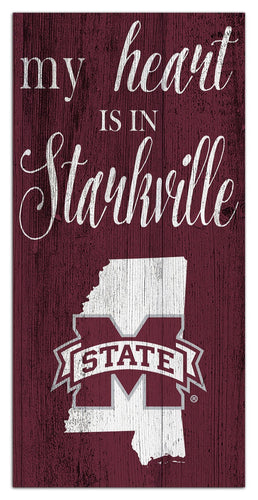 Mississippi State Bulldogs 2029-6X12 My heart state sign
