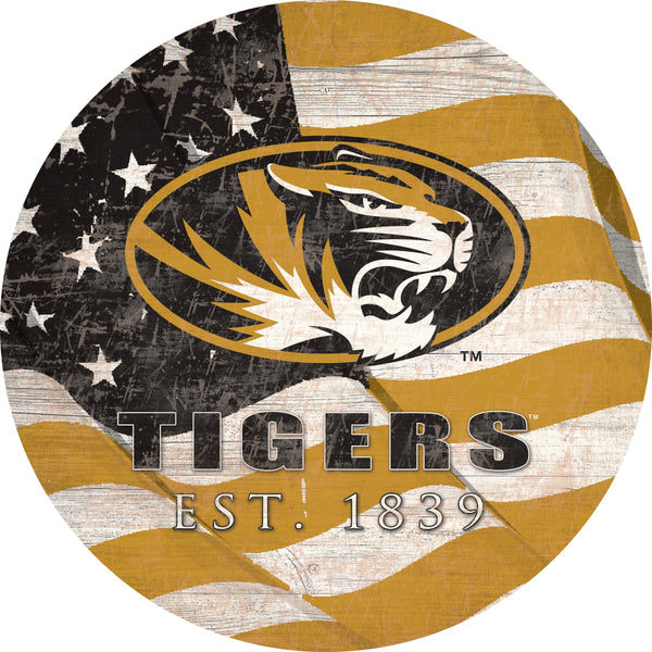 Missouri Tigers 1058-Team Color Flag Circle - 12"