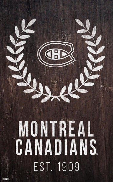 Montreal Canadiens 0986-Laurel Wreath 11x19