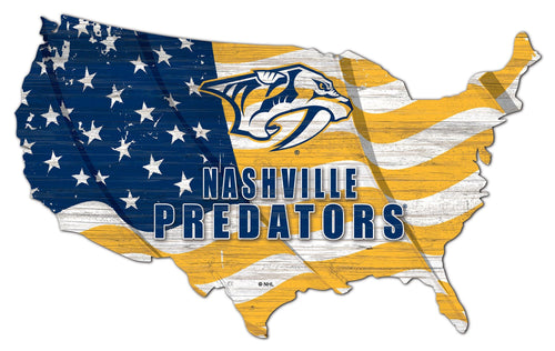 Nashville Predators 1001-USA Shape Flag Cutout