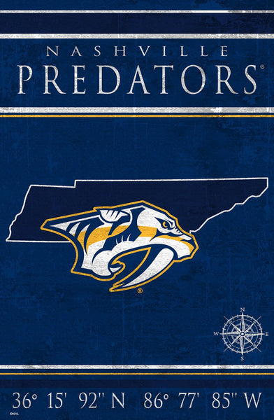 Nashville Predators 1038-Coordinates 17x26