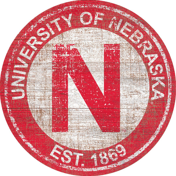 Nebraska Cornhuskers 0744-Heritage Logo Round