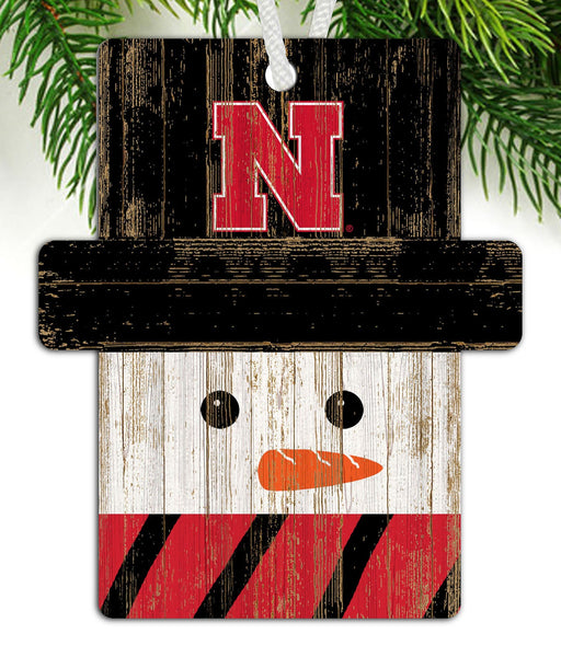 Nebraska Cornhuskers 0980-Snowman Ornament 4.5in