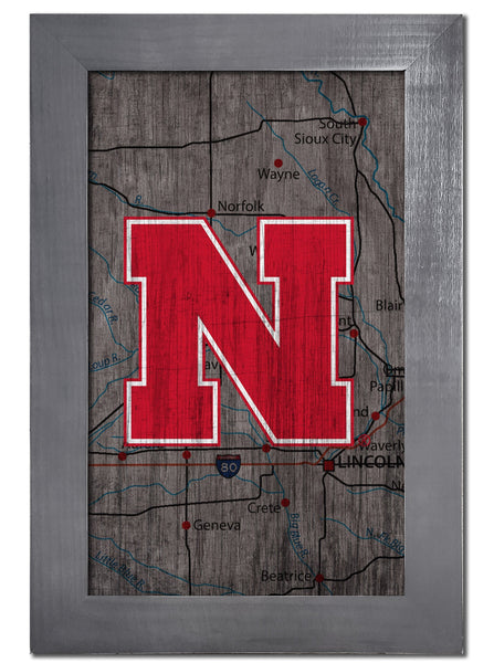 Nebraska Cornhuskers 0985-City Map 11x19