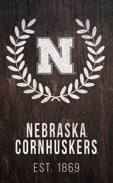 Nebraska Cornhuskers 0986-Laurel Wreath 11x19