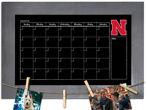 Nebraska Cornhuskers 1014-Monthly Chalkboard with frame  & clothespins