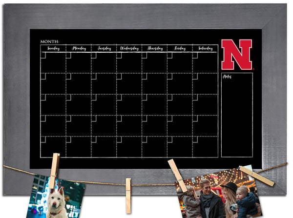Nebraska Cornhuskers 1014-Monthly Chalkboard with frame  & clothespins