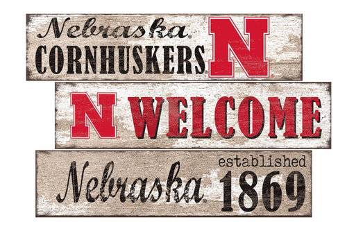 Nebraska Cornhuskers 1027-Welcome 3 Plank