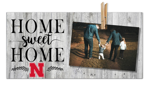 Nebraska Cornhuskers 1030-Home Sweet Home Clothespin Frame 6x12