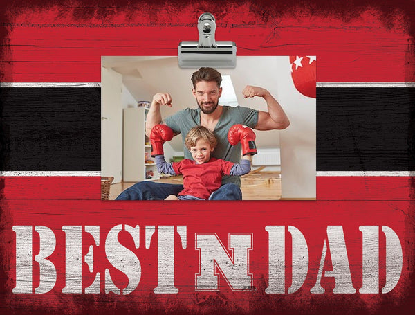 Nebraska Cornhuskers 2016-Best Dad Striped Clip Frame