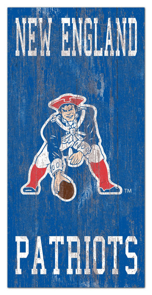 New England Patriots 0786-Heritage Logo w/ Team Name 6x12