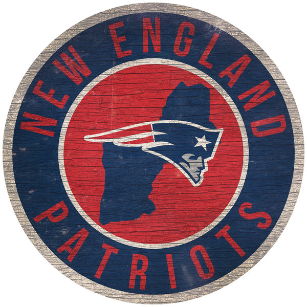 New England Patriots 0866-12in Circle w/State