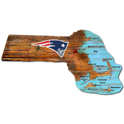 New England Patriots 0894-Road Map Mini State 12in