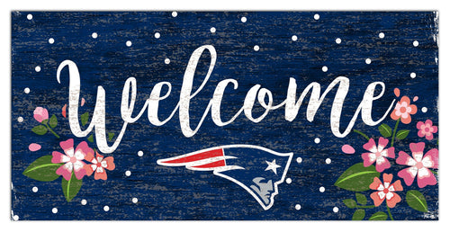 New England Patriots 0964-Welcome Floral 6x12