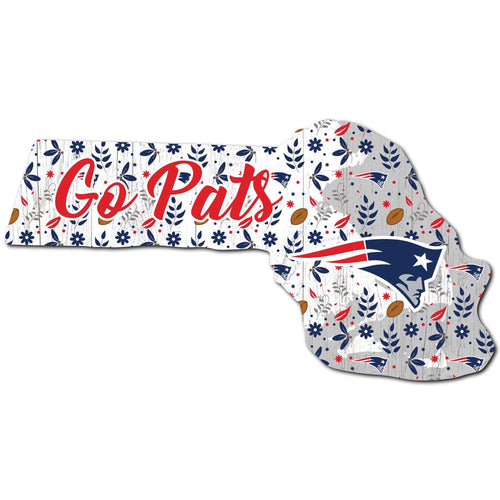 New England Patriots 0974-Floral State - 12"