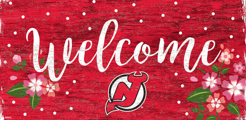 New Jersey Devils 0964-Welcome Floral 6x12