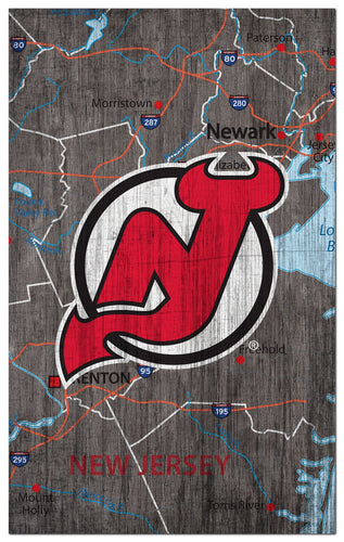 New Jersey Devils 0985-City Map 11x19