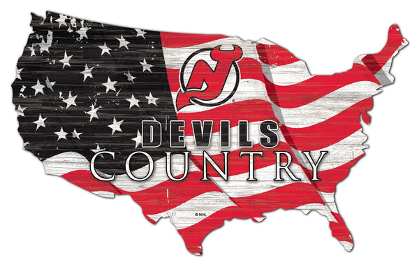 New Jersey Devils 1001-USA Shape Flag Cutout