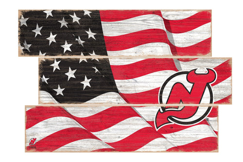 New Jersey Devils 1028-Flag 3 Plank