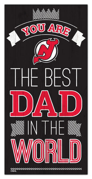 New Jersey Devils 1079-6X12 Best dad in the world Sign