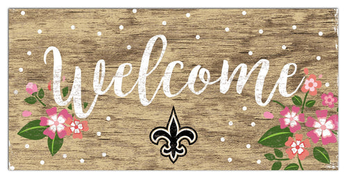 New Orleans Saints 0964-Welcome Floral 6x12