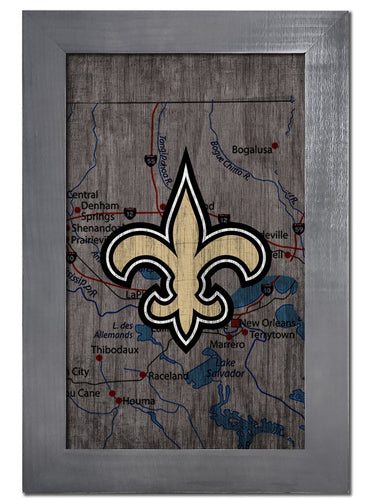 New Orleans Saints 0985-City Map 11x19