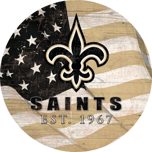 New Orleans Saints 1058-Team Color Flag Circle - 12"