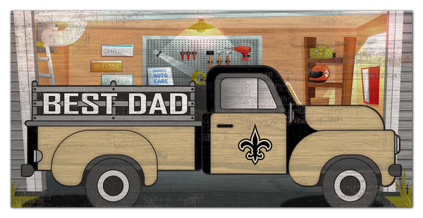 New Orleans Saints 1078-6X12 Best Dad truck sign