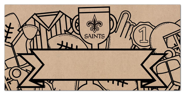New Orleans Saints 1082-6X12 Coloring name banner