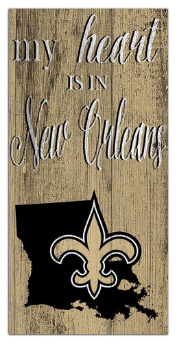 New Orleans Saints 2029-6X12 My heart state sign