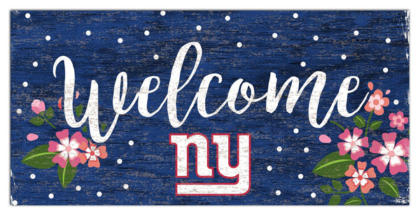 New York Giants 0964-Welcome Floral 6x12