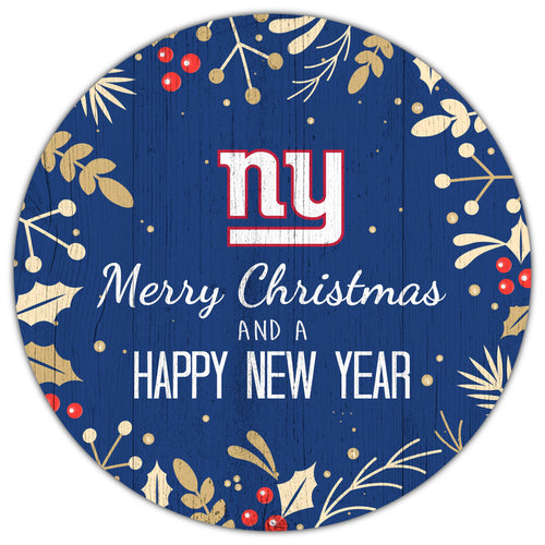 New York Giants 1049-Merry Christmas & New Year 12in Circle