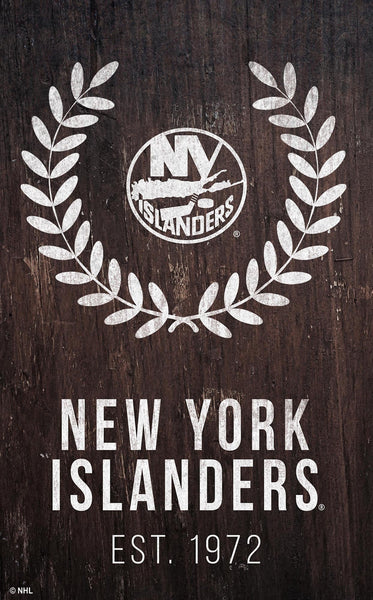 New York Islanders 0986-Laurel Wreath 11x19