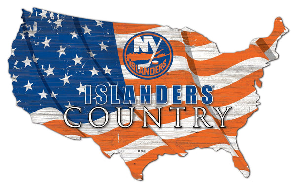 New York Islanders 1001-USA Shape Flag Cutout